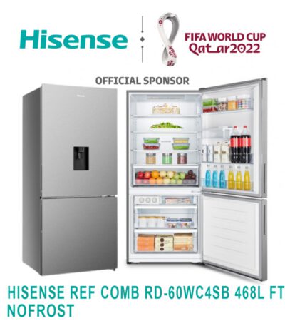 REFRIGERATEUR HISENSE COMBINE 3TIROIRS AVEC FONTAINE 468L NOFROST GRIS RD60WC4SB