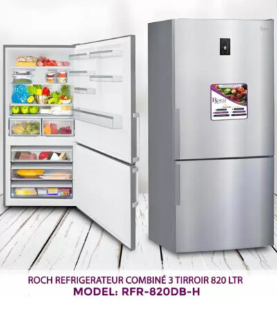 REFRIGERATEUR ROCH COMBINE 3TIROIRS 820LITRES GRIS RFR820DBH