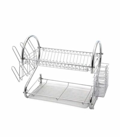 Séchoir à vaisselle à 2 Niveaux - Égouttoir - Acier chrome - Argenté