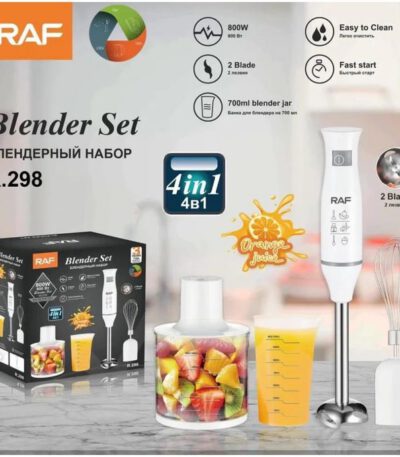 Set de Blender Mixeur Plongeant 4 en 1 R-298 - 800W