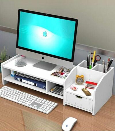 Support de bureau multifonctionnel, support de rangement à tiroir simple, support d'ordinateur