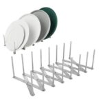 Support De Couvercle De Casserole/support D'assiette En Acier Inoxydable, Support De Rangement Réglable