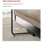Table d'appoint ovale en forme de C en boit et metal -45 x 30 x 60 cm