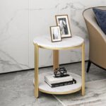 Table d'appoint pour salon et chambre a coucher en metal et bois