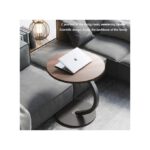 Table d'appoint ronde en C - Table de chevet - Table basse - Table de salle à manger - Table ronde de style scandinave - Facile à assembler - Petite et légère - Gain de place...