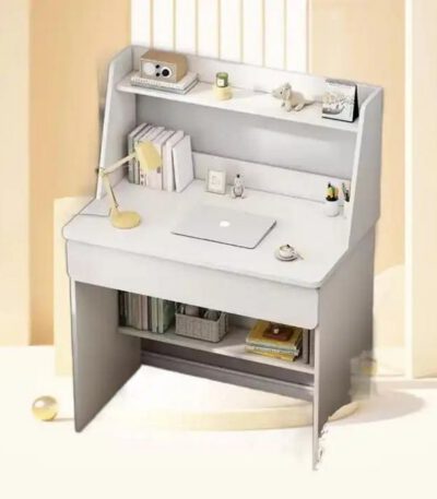 Table Multifonctions avec Etagères pour Ordinateur / Bureau / Etude - Blanc