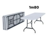 Table Pliable 1,80 Mètres en plastique avec pieds en métal - 4 pieds