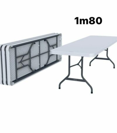 Table Pliable 1,80 Mètres en plastique avec pieds en métal - 4 pieds