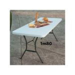 Table Pliable 1,80 Mètres en plastique avec pieds en métal - 4 pieds
