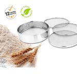 Tamis 4 Mailles Interchangeable Acier Inoxydable Gris 0,5-1-2-3 mm Diamètre 21 cm