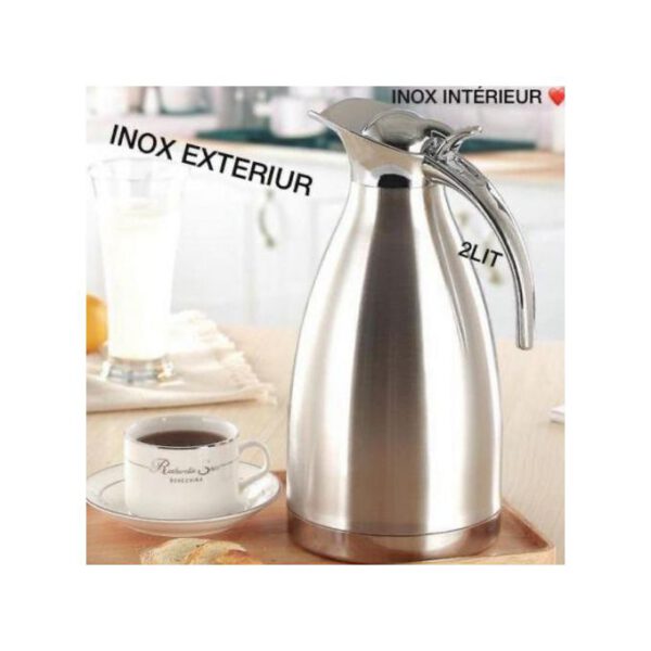 Thermos inox et noir 2 LITRES
