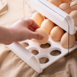 Tiroir de stockage d'œufs à 60 grilles pour réfrigérateur, support de stockage d'œufs transparent à double couche, boîte à œufs de cuisine peu encombrante, support de plateau à...