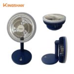Ventilateur de bureaux ajustable rechargeable avec lampe et câble de charge