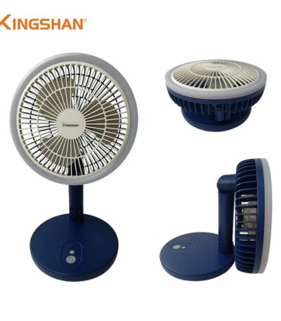 Ventilateur de bureaux ajustable rechargeable avec lampe et câble de charge