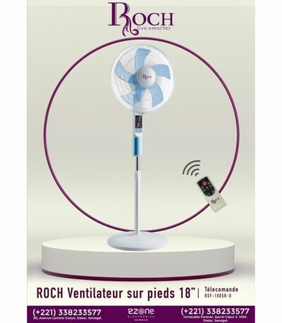 VENTILATEUR ROCH SUR PIED 18 POUCES RSF-1805R-D Elice Noir