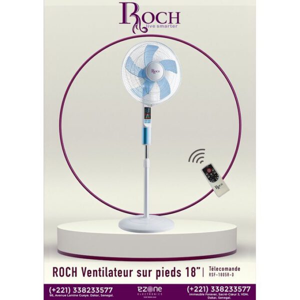VENTILATEUR ROCH SUR PIED 18 POUCES RSF-1805R-D Elice Noir