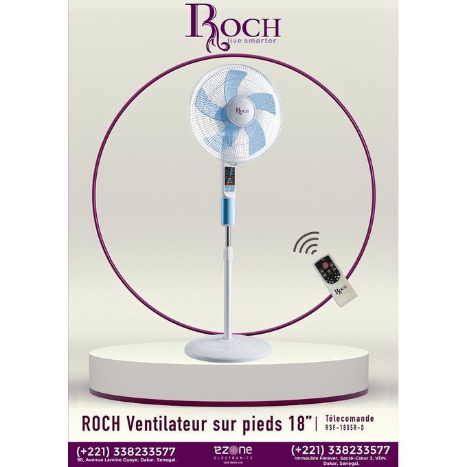 VENTILATEUR ROCH SUR PIED 18 POUCES RSF-1805R-D Elice Noir