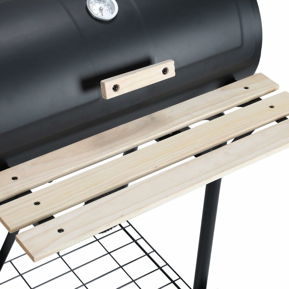 Barbecue Fumoir Charbon | Thermomètre & Cheminée | avec Étagères – Noir - Lenox Dakar Sénégal
