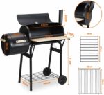Barbecue Fumoir Charbon | Thermomètre & Cheminée | avec Étagères – Noir - Lenox Dakar Sénégal
