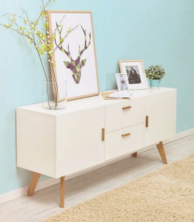 Acheter Armoire de Rangement 2 portes en bois KARL (Blanc mat) au meilleur prix. - Astra - Dakar, Sénégal