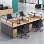 Box de Travail Quatre Places - En bois 240cm x 120cm