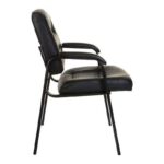 Chaise d’Attente Noire avec Cadre Métallique – Bureau et Salon de Beauté