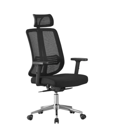 Chaise de bureau maille avec appuie-tête réglable et accoudoir