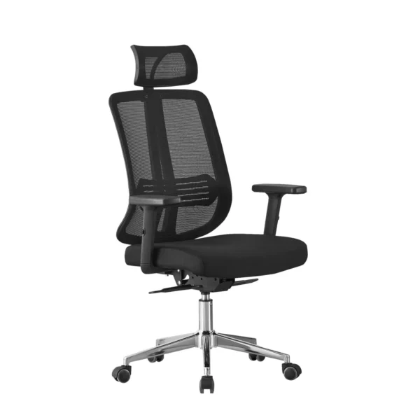 Chaise de bureau maille avec appuie-tête réglable et accoudoir