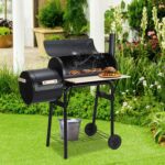 Barbecue Fumoir Charbon | Thermomètre & Cheminée | avec Étagères – Noir - Lenox Dakar Sénégal