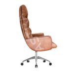 Fauteuil Ministre en croûte de Cuir Marron