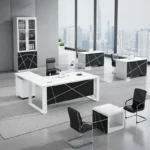 Pack Bureau 1m60 avec Rangement 2 Portes + 2 Bureaux 1m40 + Table Basse