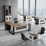 Pack Bureau 1m60 avec Rangement 2 Portes + 2 Bureaux 1m40 + Table Basse