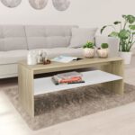 Table basse Blanc brillant 100 x 40 x 40 cm
