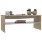 Table basse Blanc brillant 100 x 40 x 40 cm