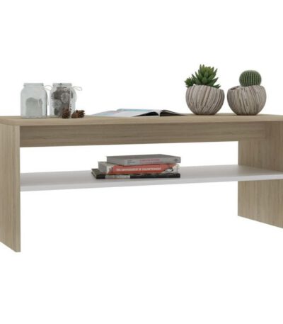 Table basse Blanc brillant 100 x 40 x 40 cm